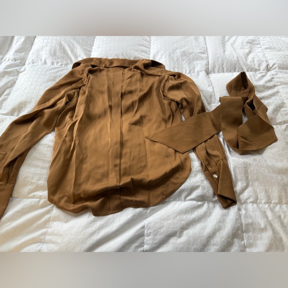 FRAME
Tie-Neck Long Sleeve Silk Blouse - Picture 6 of 7